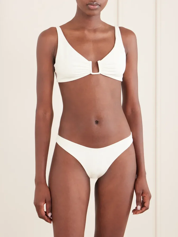 Palma embellished gathered bikini top