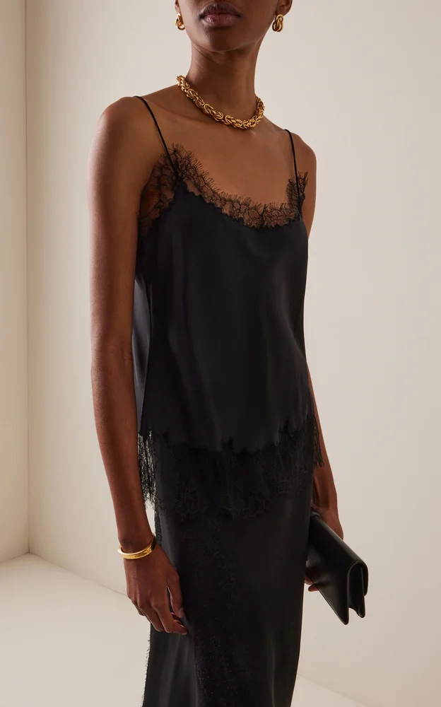 Lace-Trimmed Silk Camisole