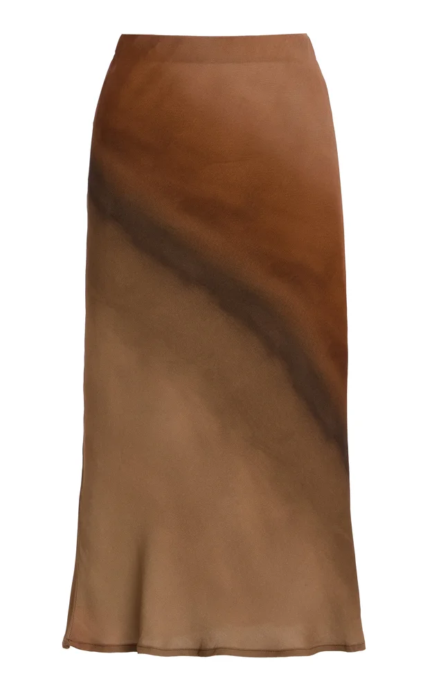 The Rey Bias-Cut Ombré Midi Skirt