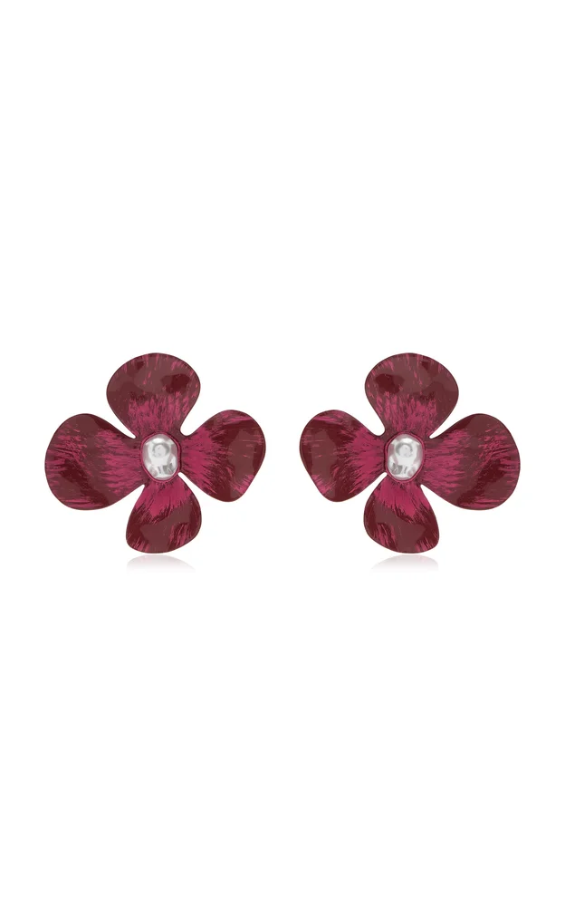 Lucky Metal and Faux Pearl Earrings