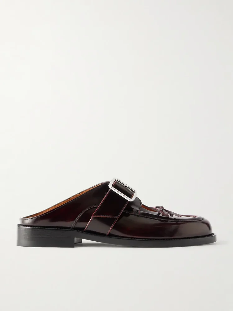 Sabot leather slip-ons
