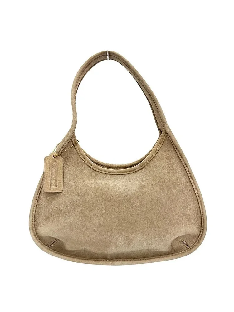 Pre-Owned Vintage Nubuck Leather Hobo Shoulder Bag, Tan