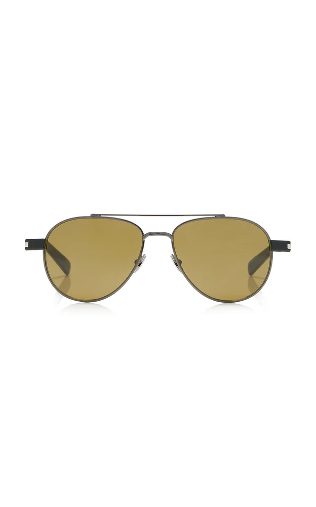 Aviator-Frame Metal Sunglasses