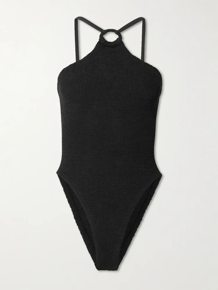Jasmine cutout Original Crinkle™ halterneck swimsuit