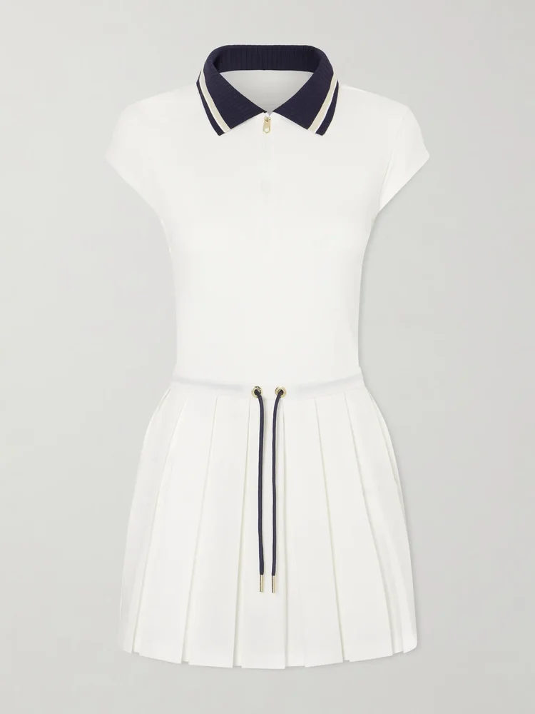 Nico pleated pointelle-jersey dress