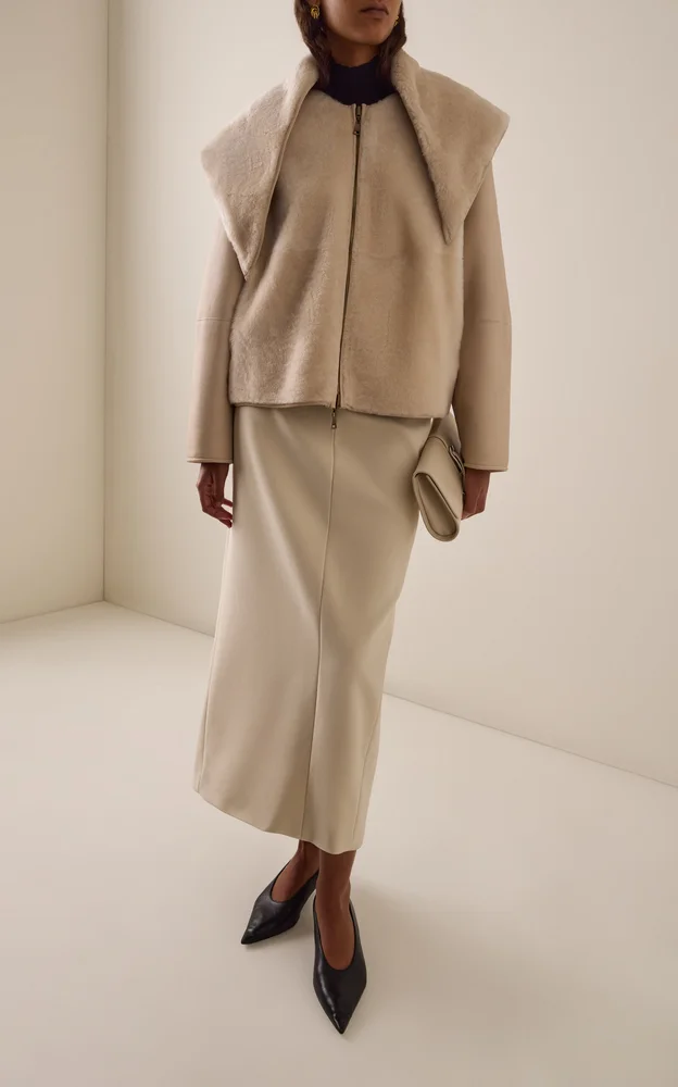 Reversible Shearling Short Coat