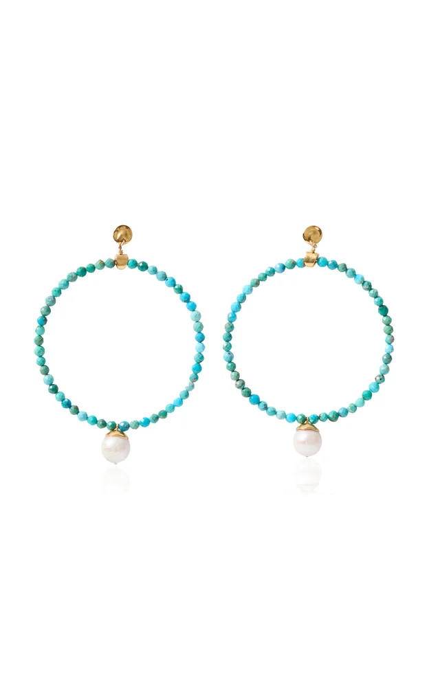 XL Tide Turquoise Hoop Earrings