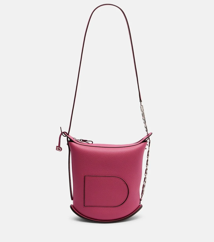Pin Twist Small leather crossbody bag Purple