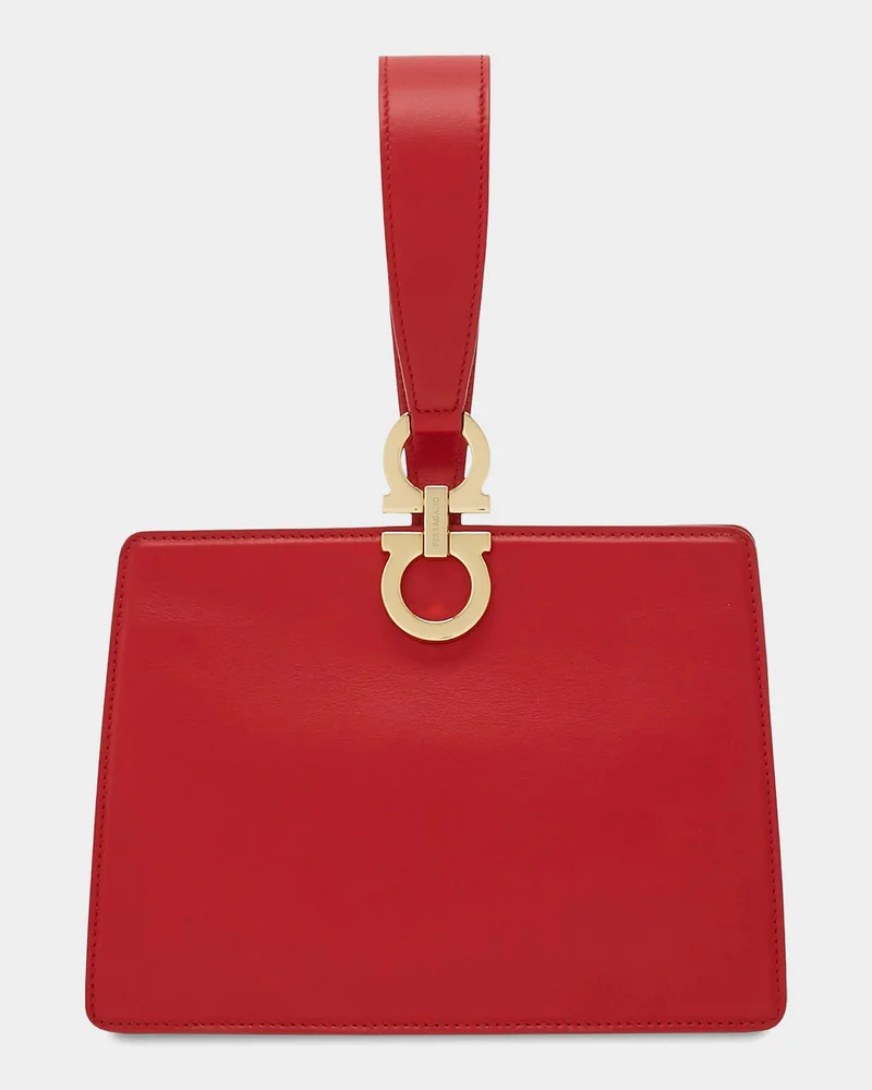 Mini Gancini Leather Wristlet Clutch