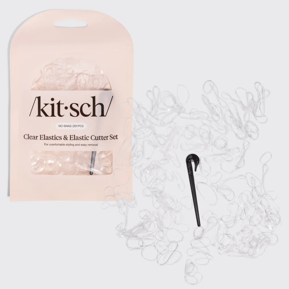Clear & Black No-Snag Elastics 200pcs & Cutter Set
