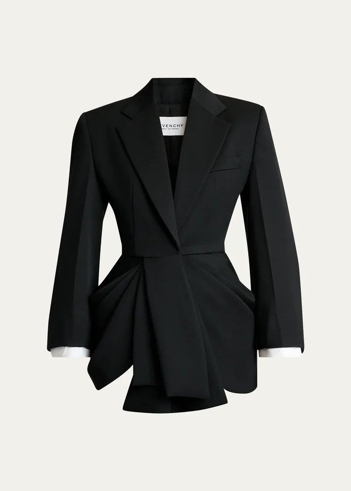 Pleated Slim-Fit Wool Jacket