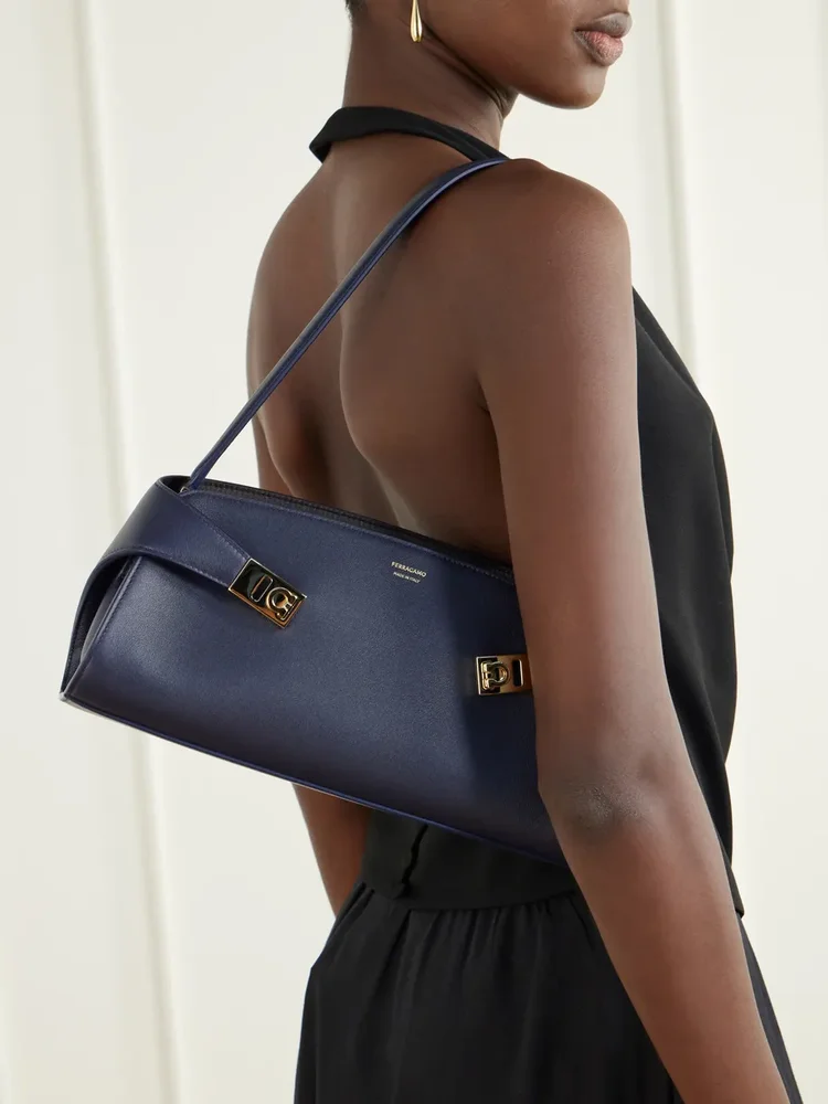 Hug leather shoulder bag