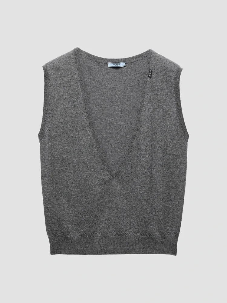 Cashmere V-Neck Vest Sweater