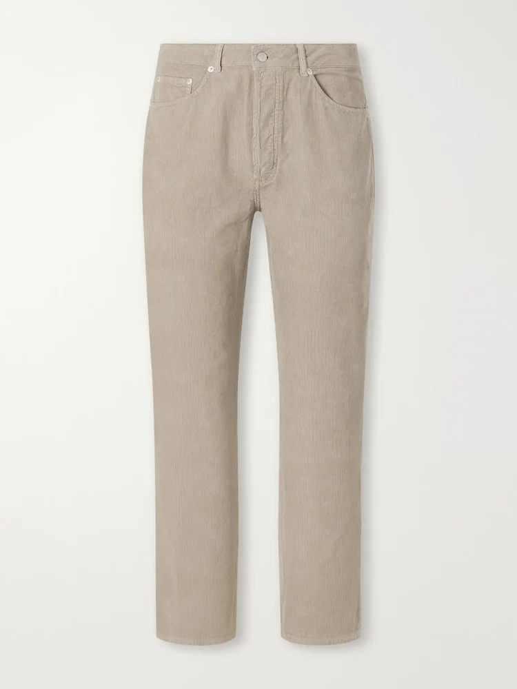 Straight-Leg Cotton-Corduroy Trousers