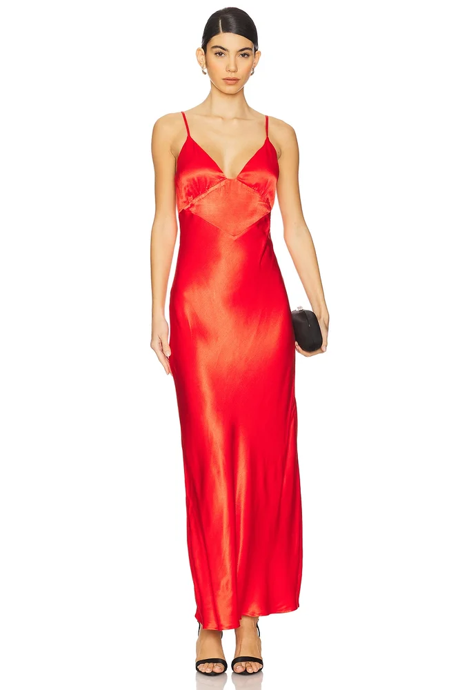 Capri Slip Dress - fire red