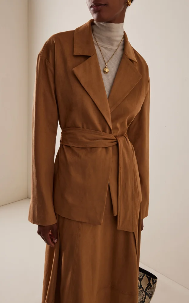 The Marina Faux Suede Wrap Coat