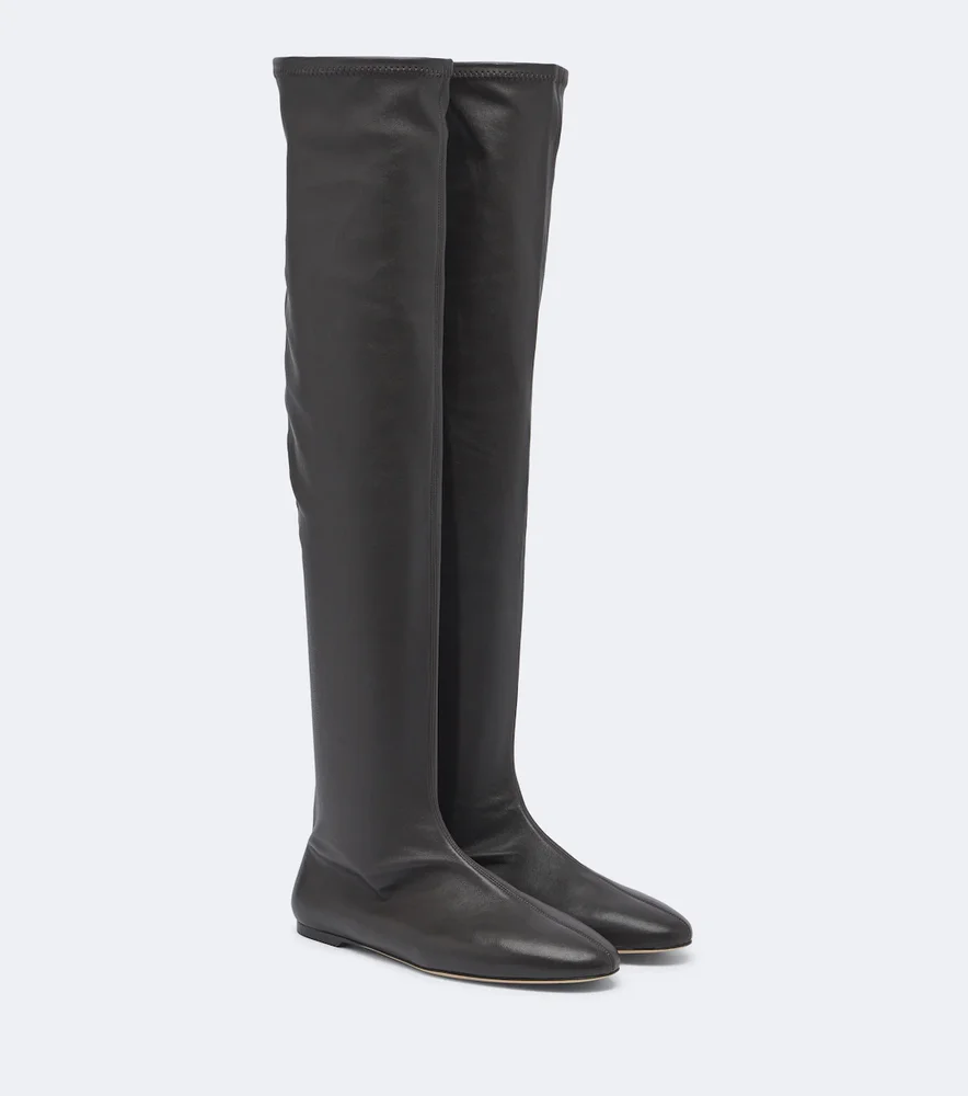 Leather over-the-knee boots