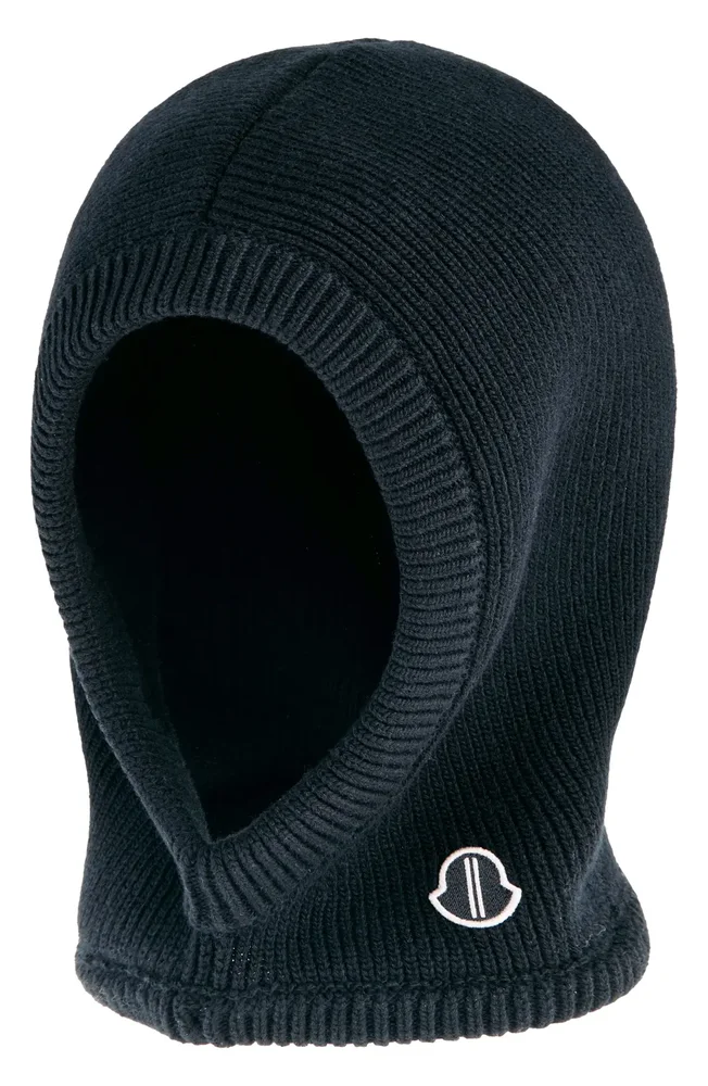 X Rick Owens Logo Patch Virgin Wool Balaclava