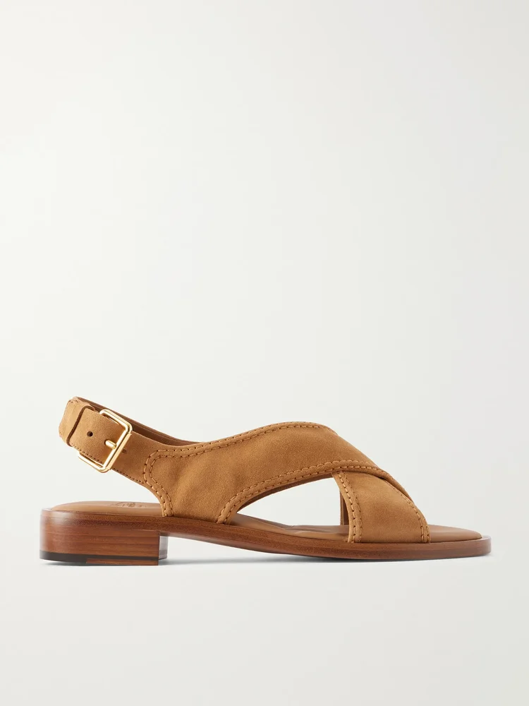 Sondra suede flat sandals