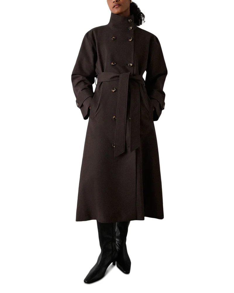 Funnel Neck Trench Coat
