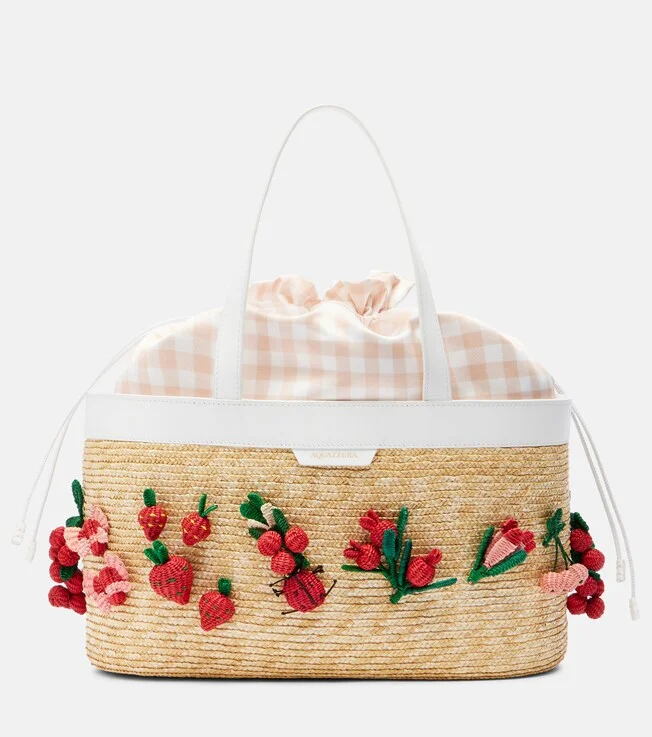 Botanica Medium raffia tote bag