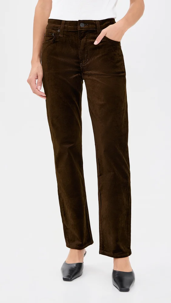 Anissa Straight Leg Velvet Pants