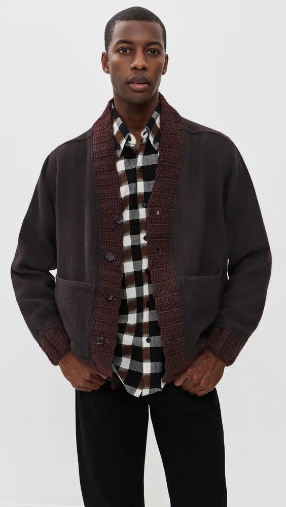 Devender Hand Knitted Crochet Wool Cardigan