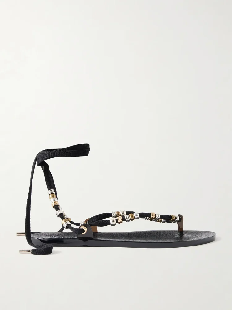 Esther bead-embellished jelly thong sandals