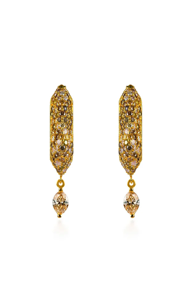 Stardust Fancy 18K Yellow Gold Diamond Hoop Earrings
