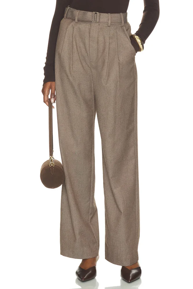Hollis Belted Pleated Pant