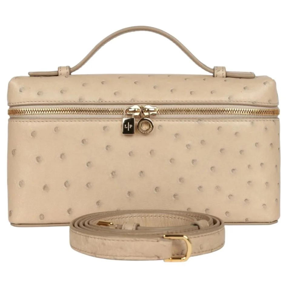 Pre-Owned Extra Pocket L19 Ostrich Pouch