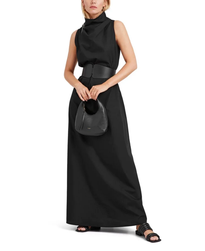 Minna Wide-Neck Cotton Maxi Dress with Pockets