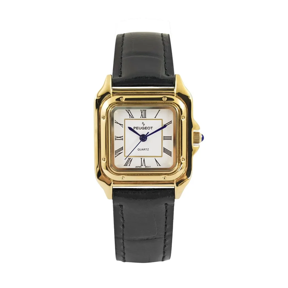 Slim Leather Tank Watch- 36MM
