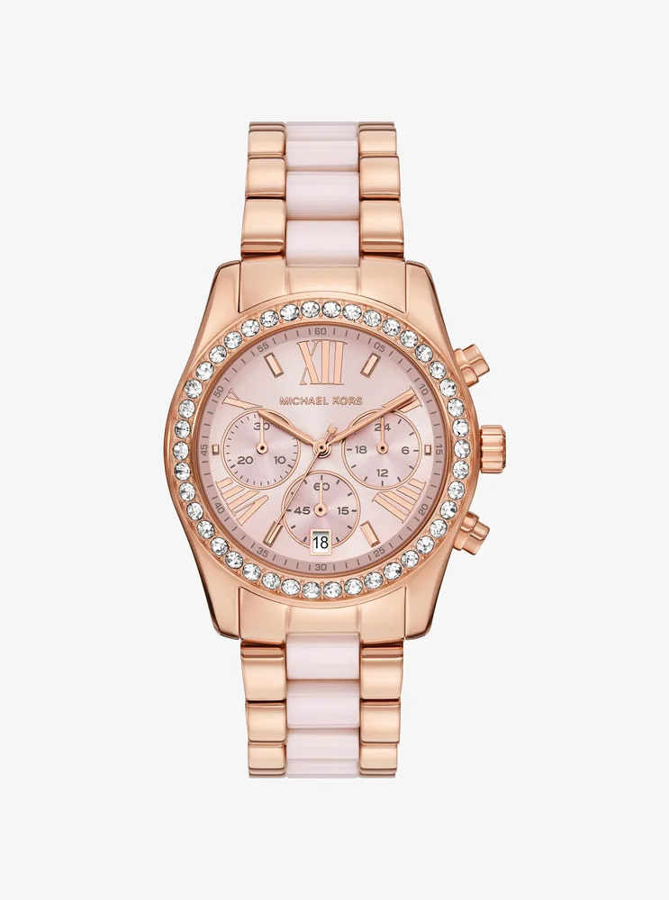 Lexington Pavé Pink-Tone and Ceramic Watch