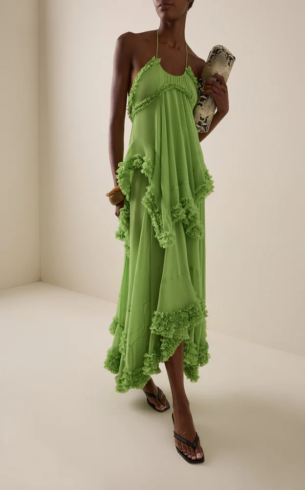 Sidi Ruffled Chiffon Maxi Dress