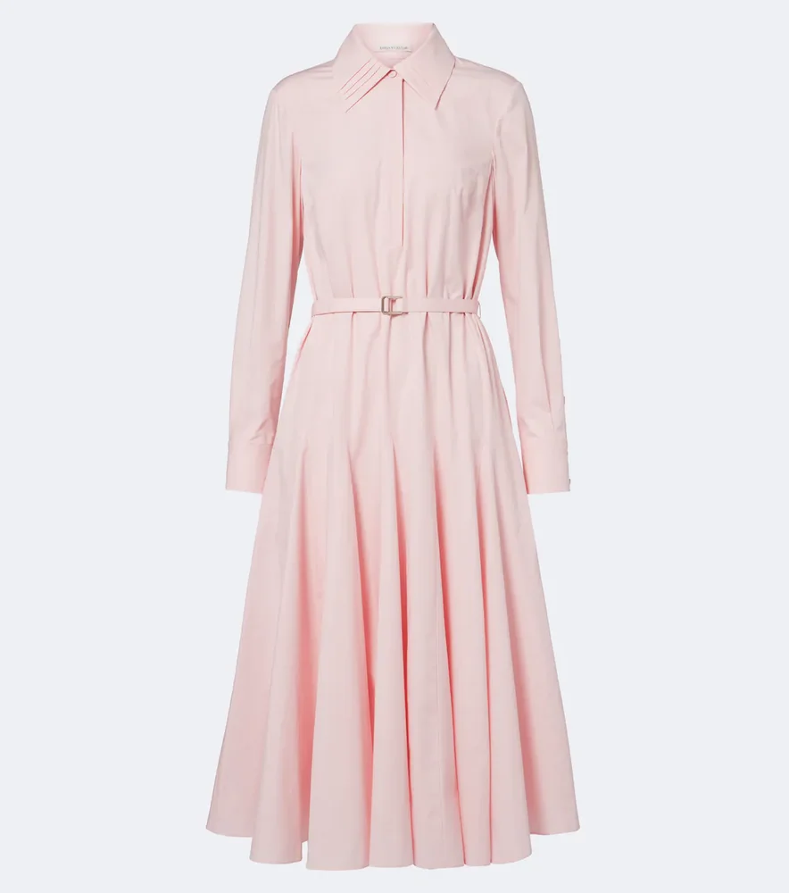Marione belted cotton shirt dress