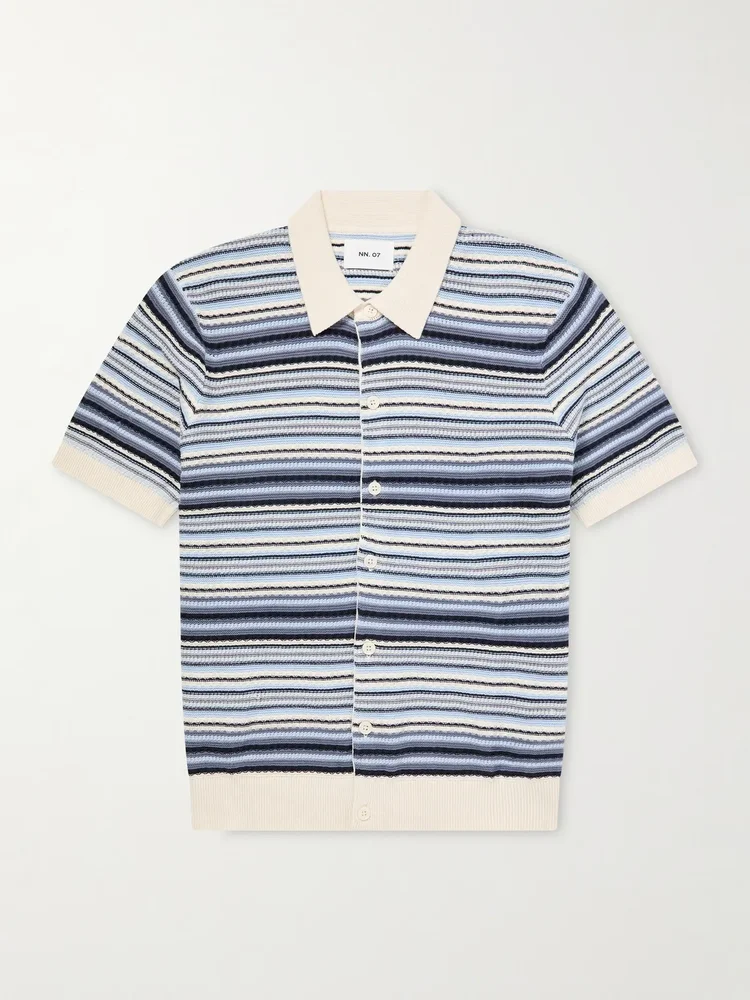 Nolan Striped Organic Cotton Polo Shirt
