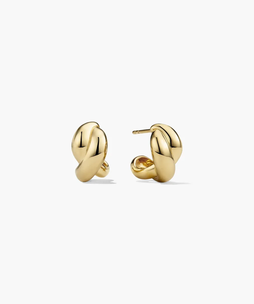 Brioche Hoop Earrings in 18k Gold Vermeil & Sterling Silver