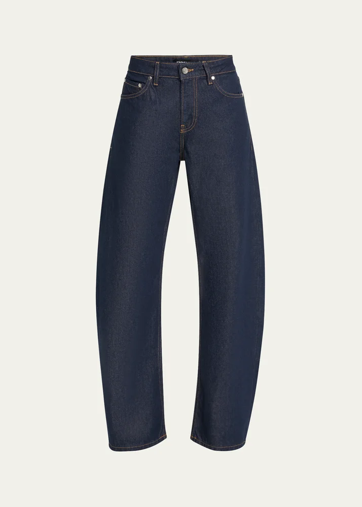 Alida Mid-Rise Loose Bowed Jeans