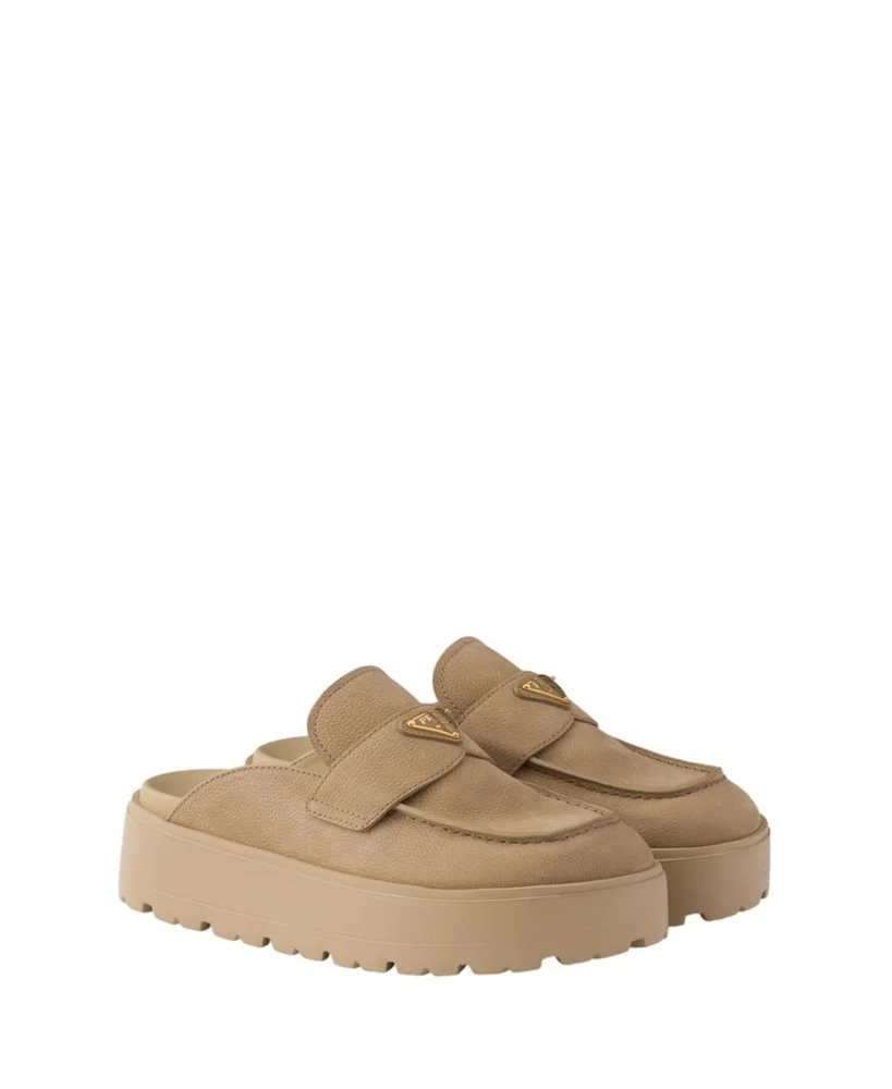Nubuck Flatform Mules
