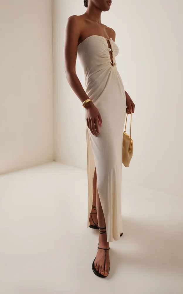 Alina Ruched Jersey Maxi Dress