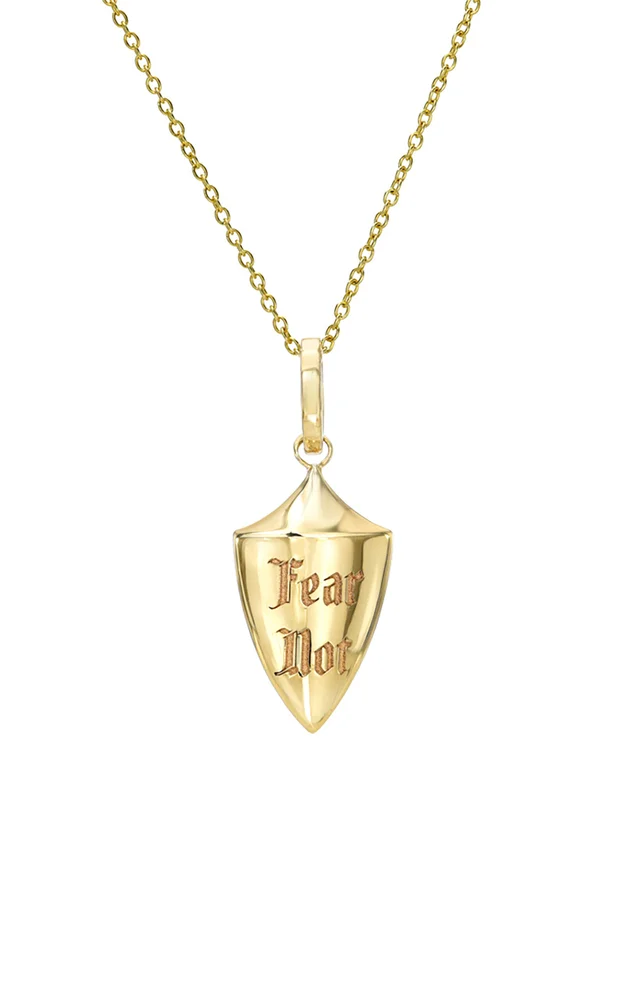 Fear Not Shield 14K Yellow Gold Necklace