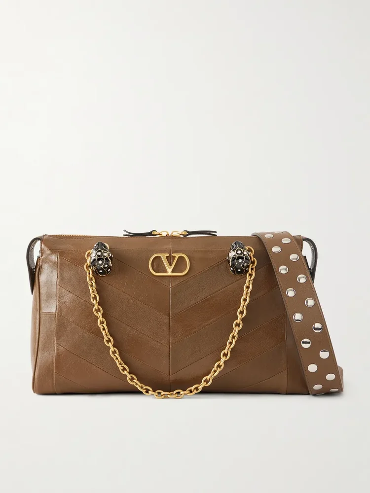 Panthea embellished leather medium shoulder bag