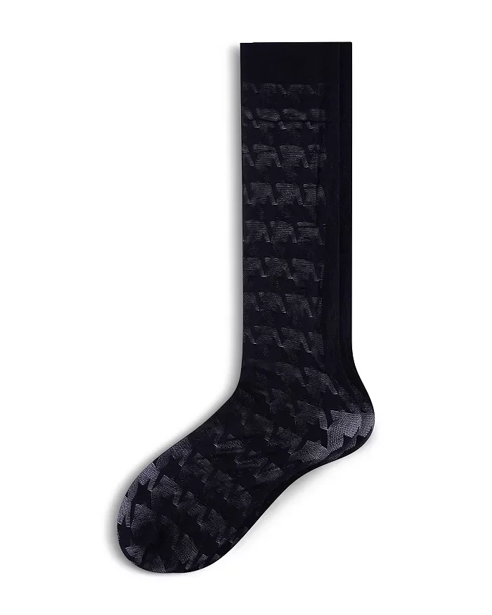 Bold Houndstooth Knee High Socks