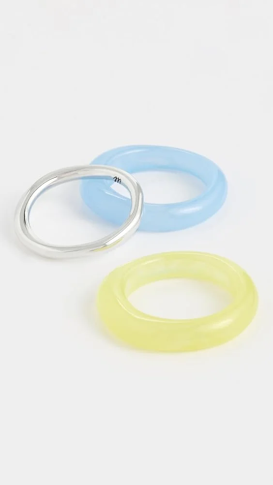 Sculptural Resin Stacking Ring Set