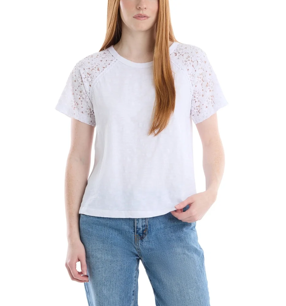 Lace Raglan Sleeve Tee