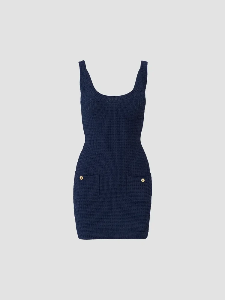Finola Waffle-Knit Mini Dress