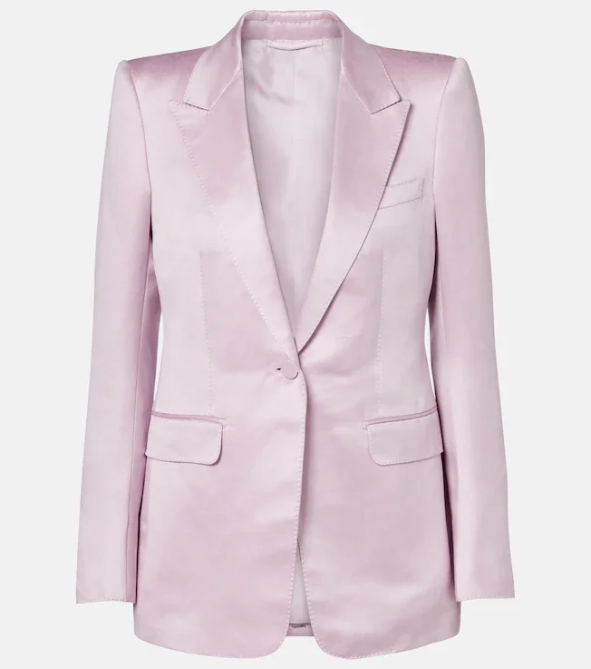Cotton and silk satin blazer