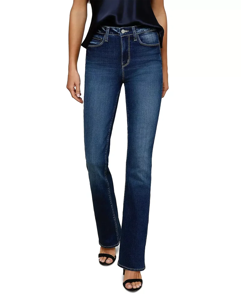 Selma Sleek High Rise Baby Bootcut Jeans in Columbia