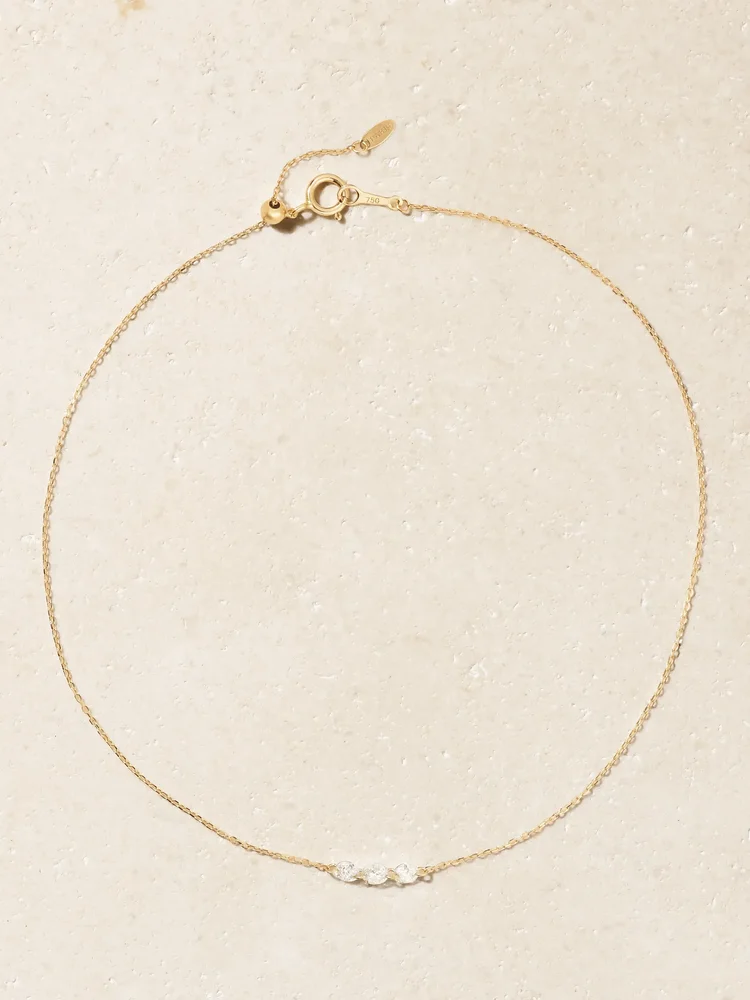 18-karat gold diamond anklet